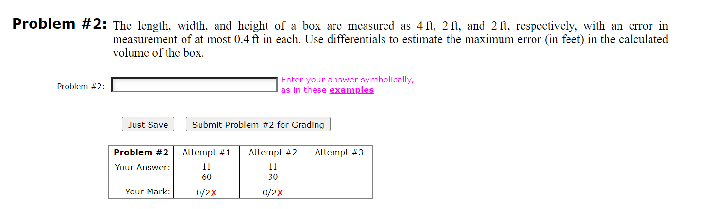 Solved Problem #2: The length, width, and height of a box | Chegg.com