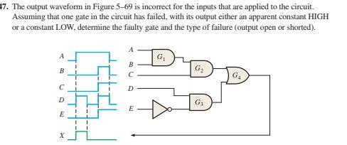 Solved 17. The output waveform in Figure 5-69 is incorrect | Chegg.com