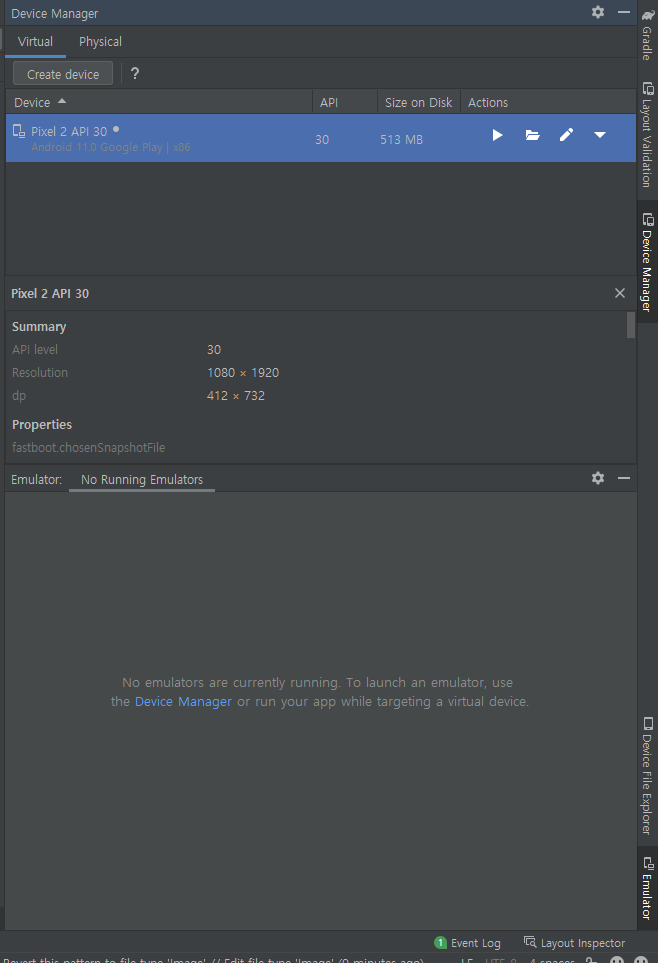 Solved [Android Studio] AVD Pixel_2_API_30 is already 