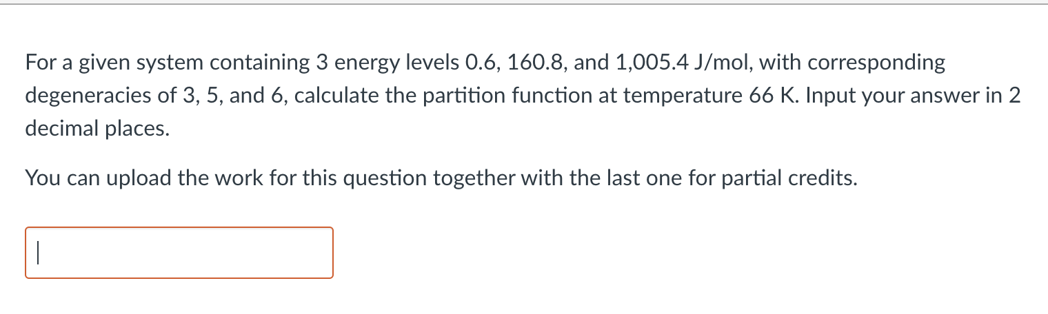 Solved For a given system containing 3 energy levels 0.6, | Chegg.com