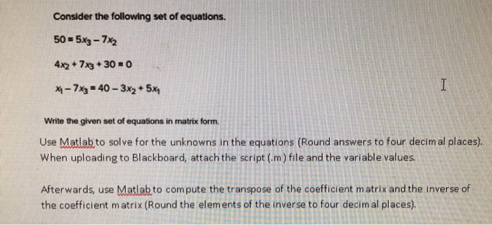 Solved Consider the following set of equations. 50.5x37%  Chegg.com