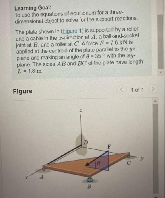 Solved Learning Goal: To use the equations of equilibrium | Chegg.com