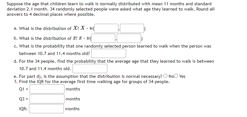 Average age to sales learn to walk