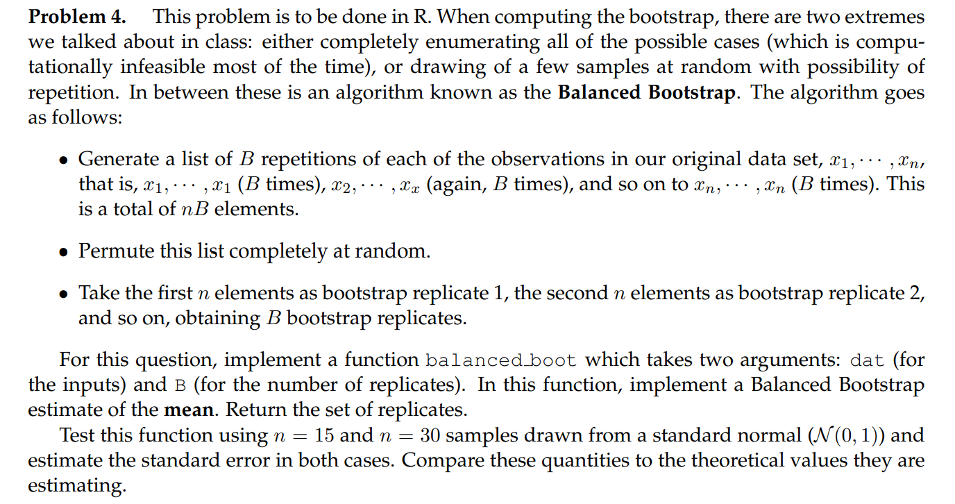 R Problems File Examples Problem 4. This problem is to be done in R. When | Chegg.com