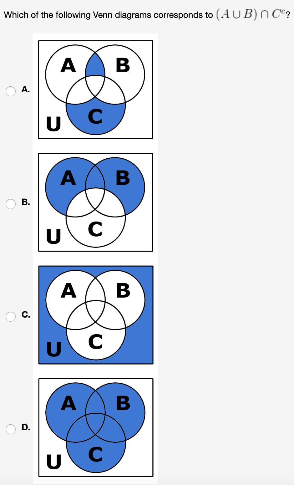 Solved Which Of The Following Venn Diagrams Corresponds To | Chegg.com