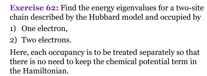 Solved Exercise 62: Find the energy eigenvalues for a | Chegg.com