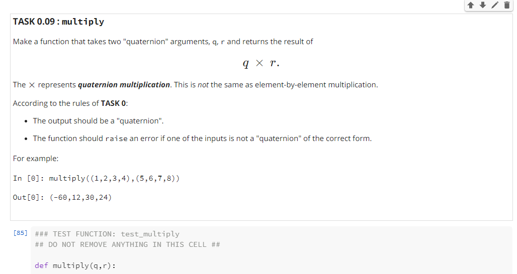 Solved TASK 0.09 : multiply Make a function that takes two | Chegg.com