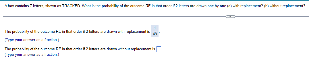 A box contains 7 ﻿letters, shown as TRACKED. What is | Chegg.com