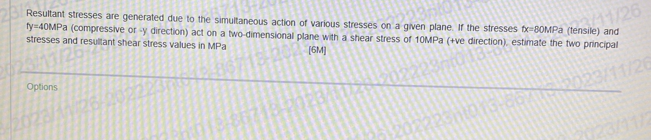 Solved Resultant stresses are generated due to the | Chegg.com