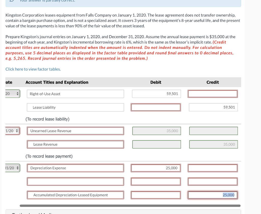 Solved Kingston Corporation leases equipment from Falls