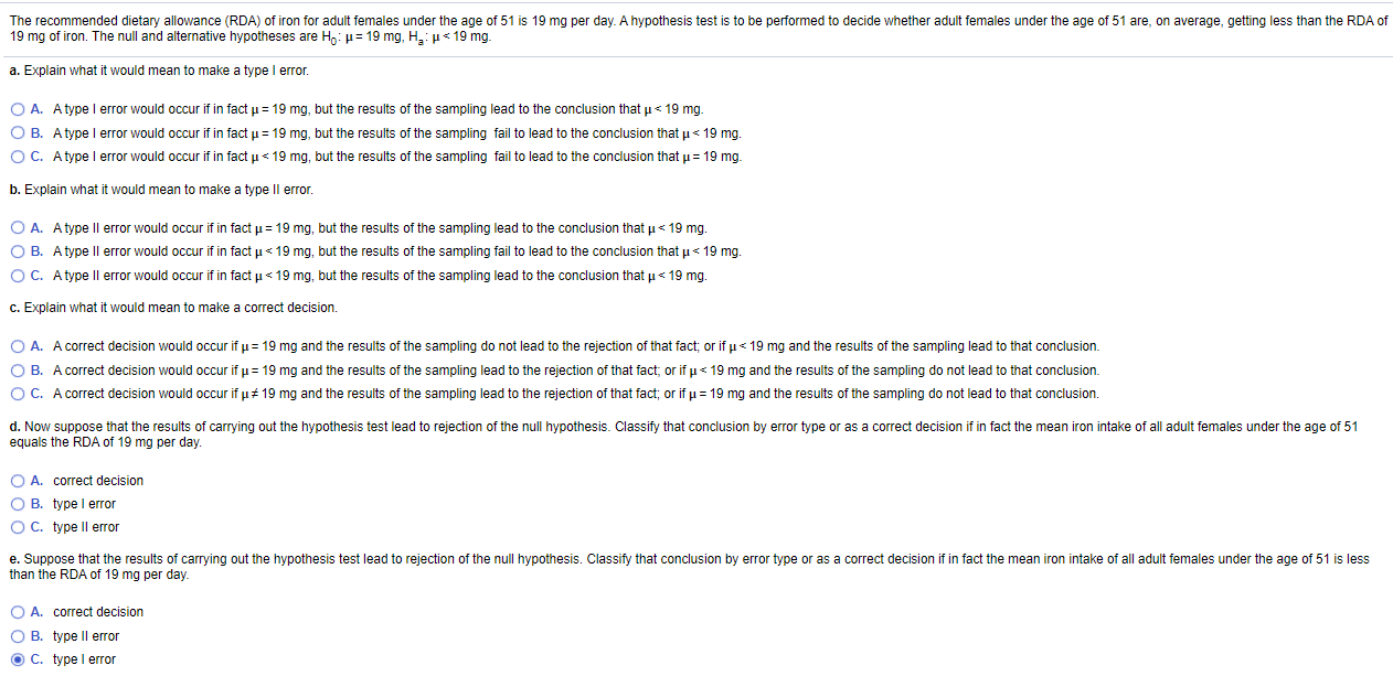 Solved The dietary allowance (RDA) of iron for