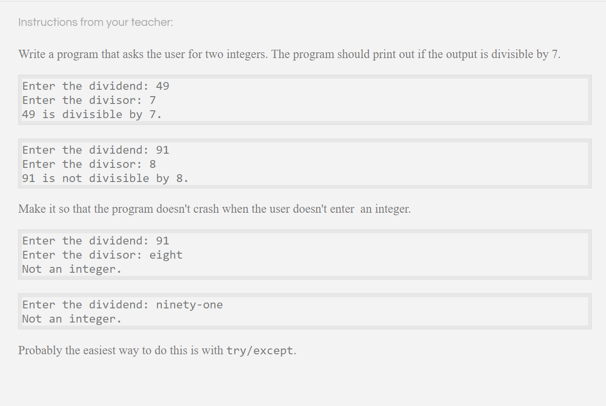 Solved Instructions from your teacher: Write a program that | Chegg.com