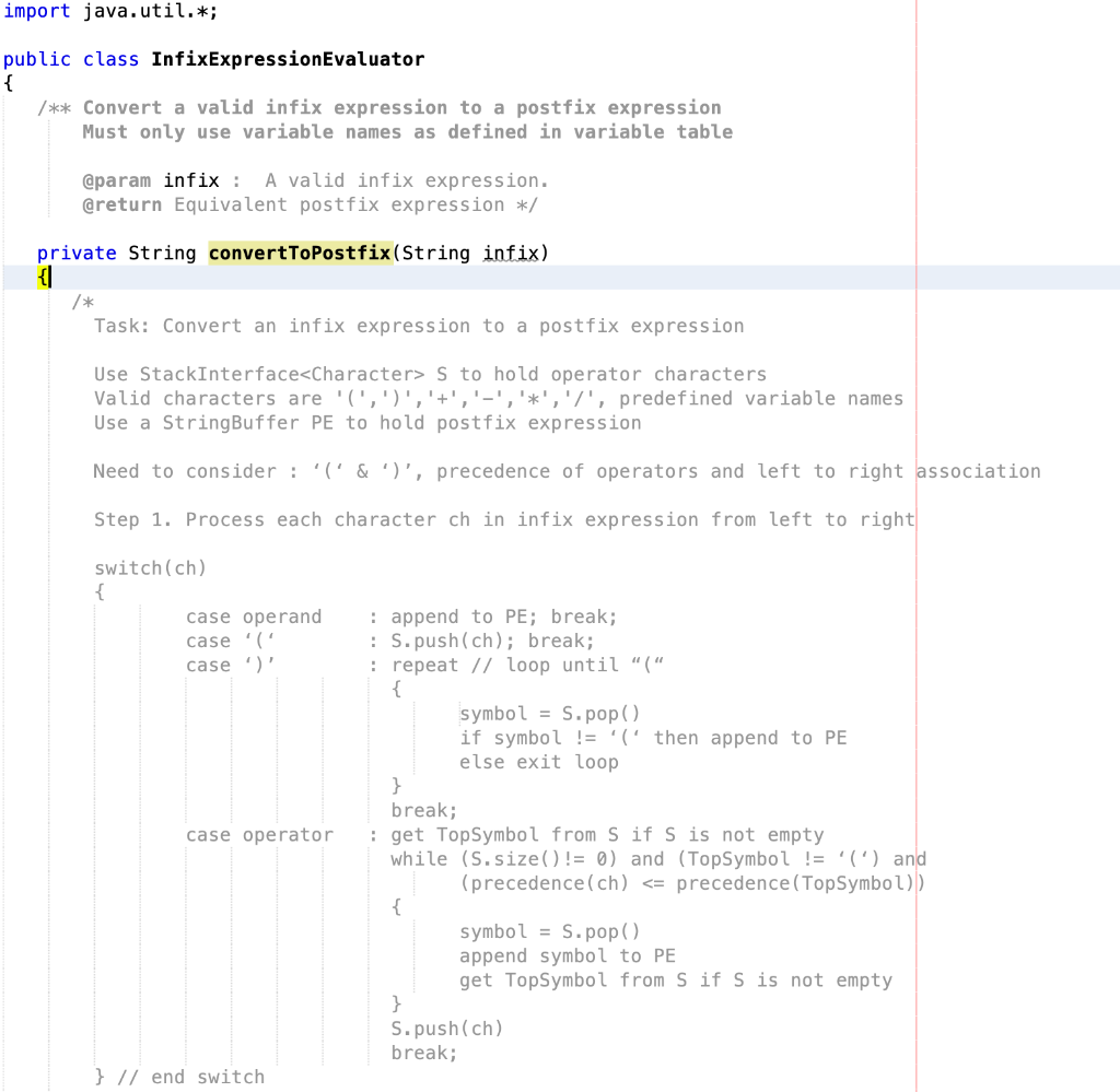 /Kk Goal: To evaluate infix expression using 3 steps | Chegg.com