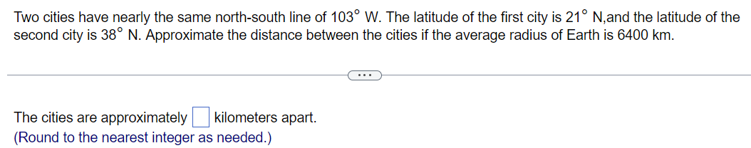 Solved Two cities have nearly the same north-south line of | Chegg.com