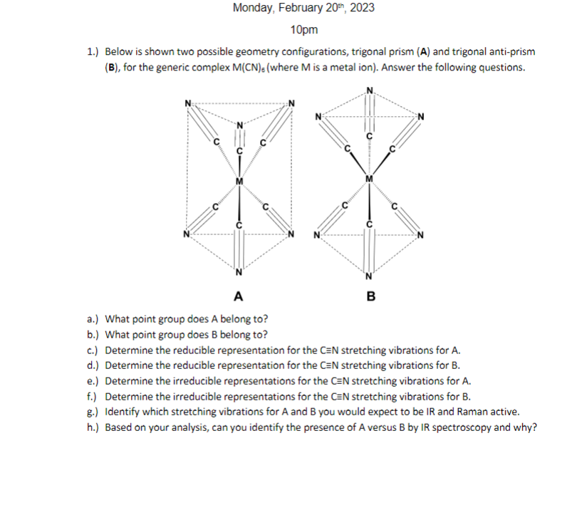 Solved 1.) Below Is Shown Two Possible Geometry | Chegg.com