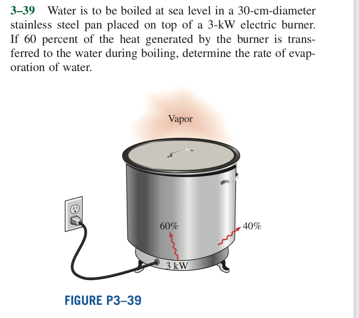 Solved 339 Water is to be boiled at sea level in a