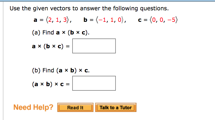Solved Use the given vectors to answer the following | Chegg.com