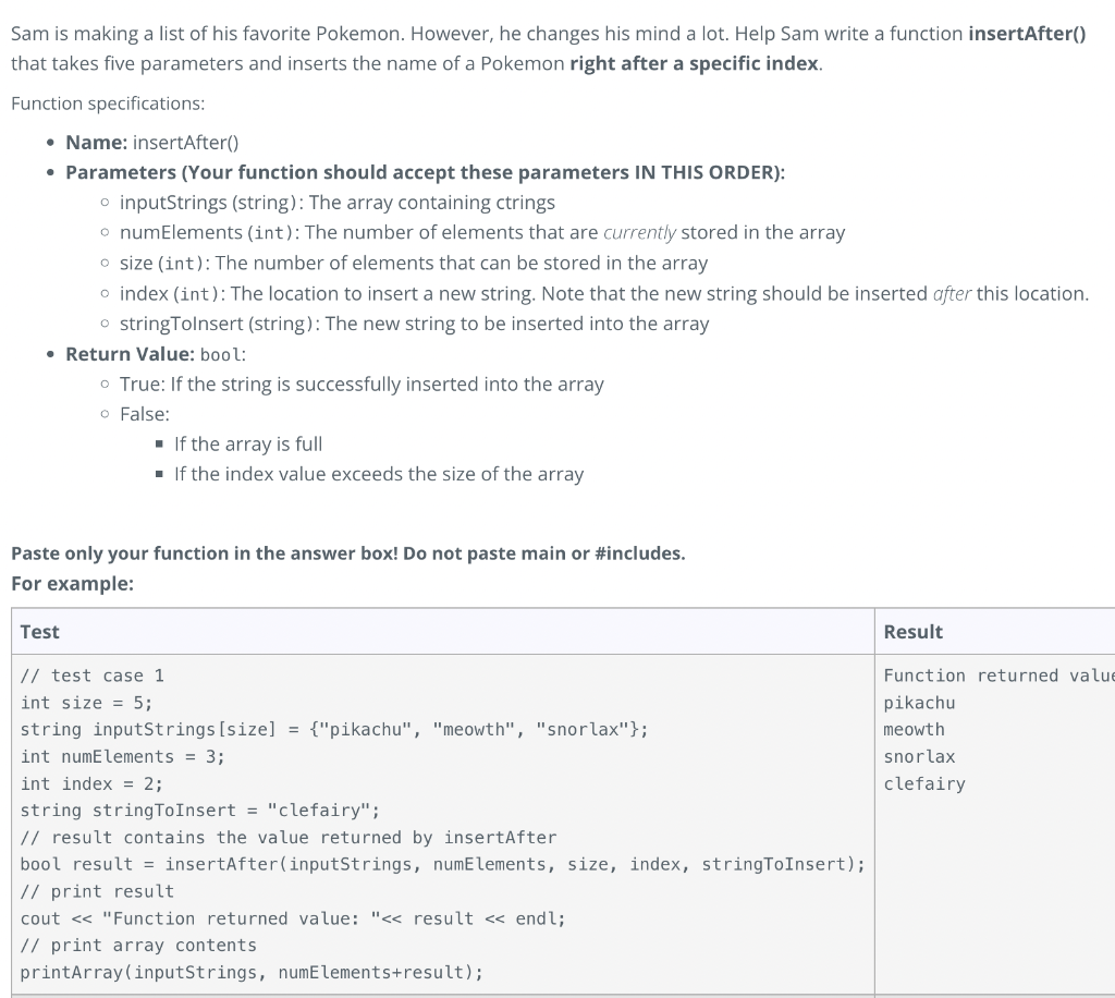 Solved Sam is making a list of his favorite Pokemon. | Chegg.com