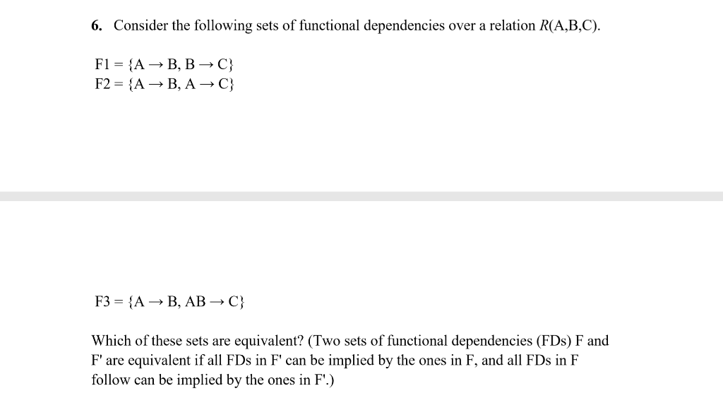 Solved 6. Consider The Following Sets Of Functional | Chegg.com