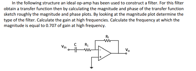 Solved In the following structure an ideal op-amp has been | Chegg.com