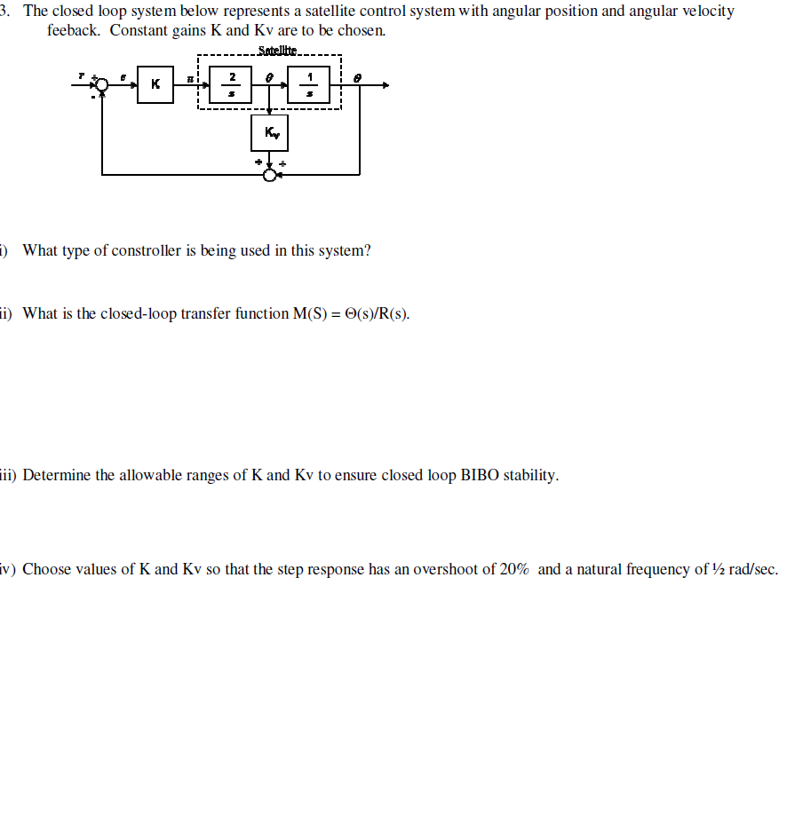 Solved 3. The closed loop system below represents a | Chegg.com