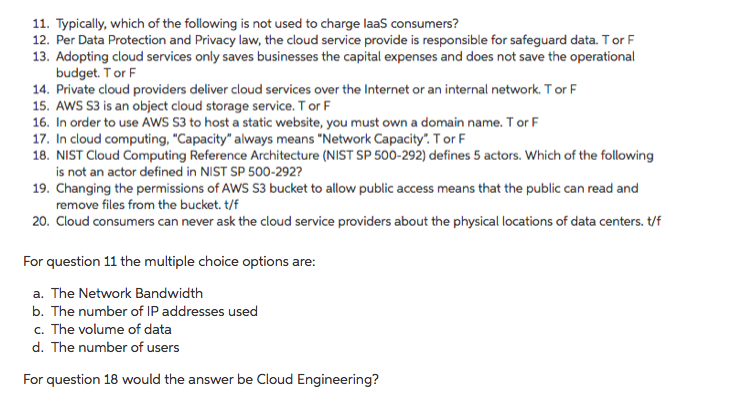Please answer all questions 11-20. If you | Chegg.com