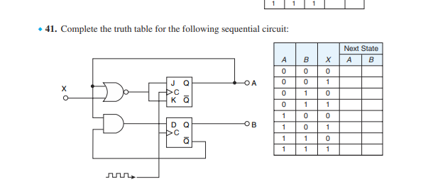 Solved • 41. Complete the truth table for the following | Chegg.com