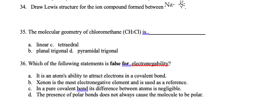 Solved 34. Draw Lewis structure for the ion compound formed | Chegg.com