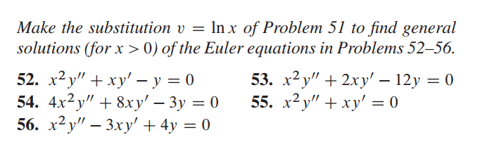 Solved = Make the substitution v = ln x of Problem 51 to | Chegg.com