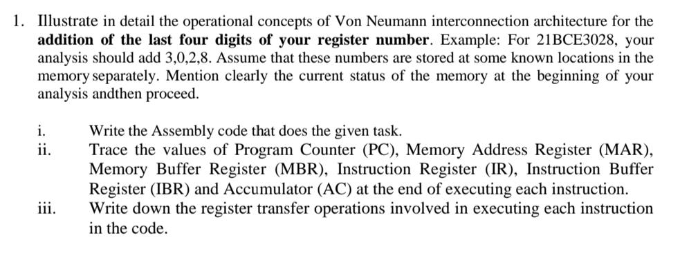 Solved Note :- ASSUME '21BCE3306' as register number for | Chegg.com