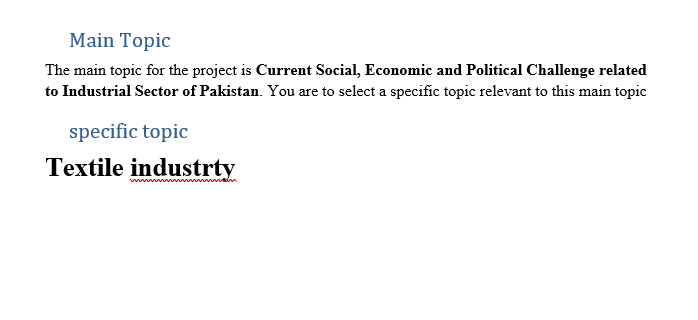 Topic Textel Solved Main Topic The main topic for the project is Current | Chegg.com