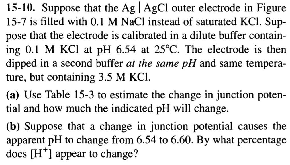 15-10. Suppose that the Ag | AgCl outer electrode in | Chegg.com
