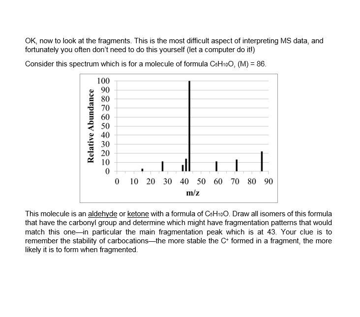 Solved Mass Spectrometry Practice Problems For each