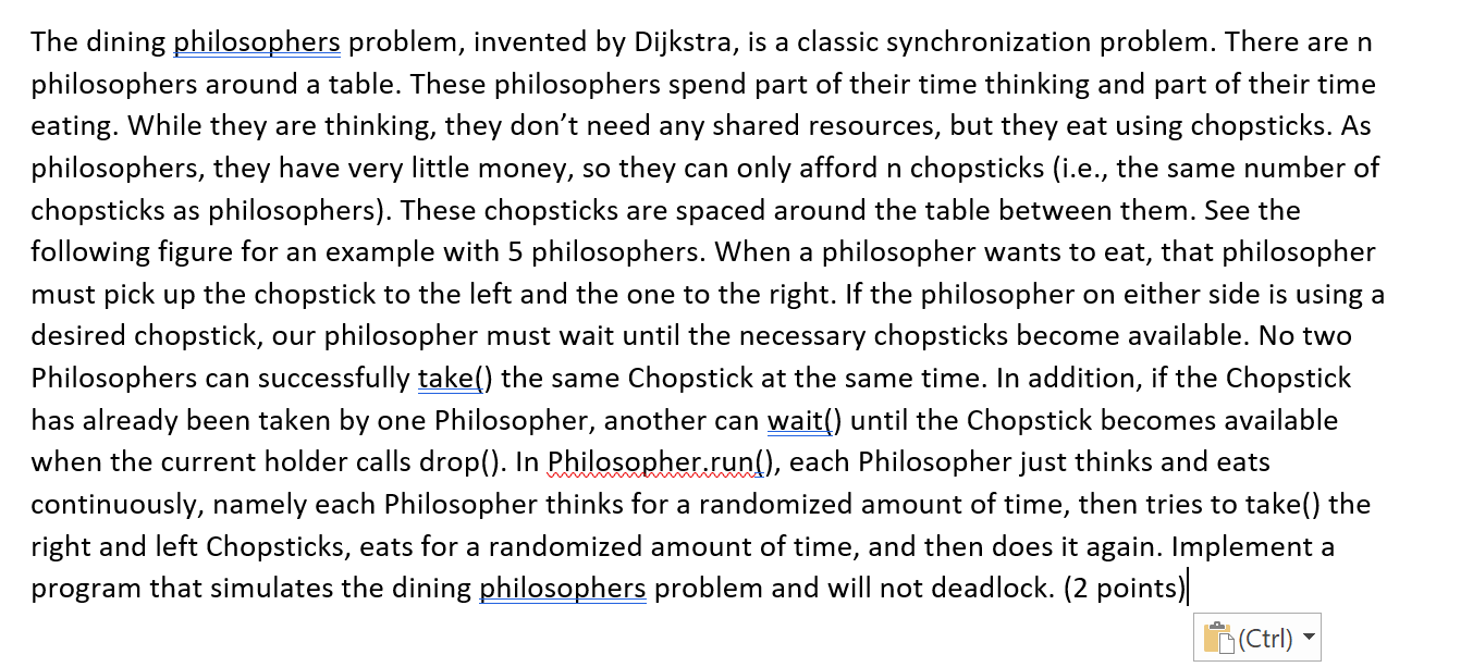 dining philosophers problem java deadlock