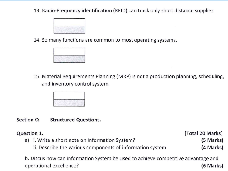 Solved 13. Radio Frequency identification (RFID) can track | Chegg.com