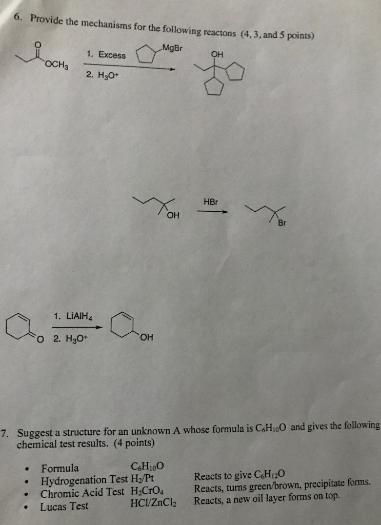 Solved Hello, Please help me with these mechanisms for these | Chegg.com