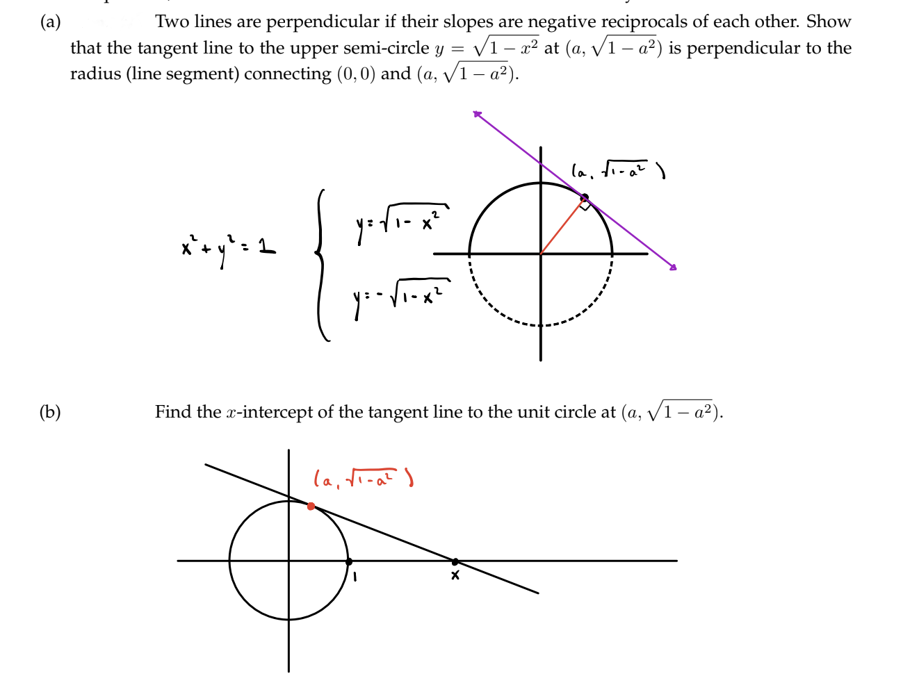 Solved (a) Two lines are perpendicular if their slopes are | Chegg.com