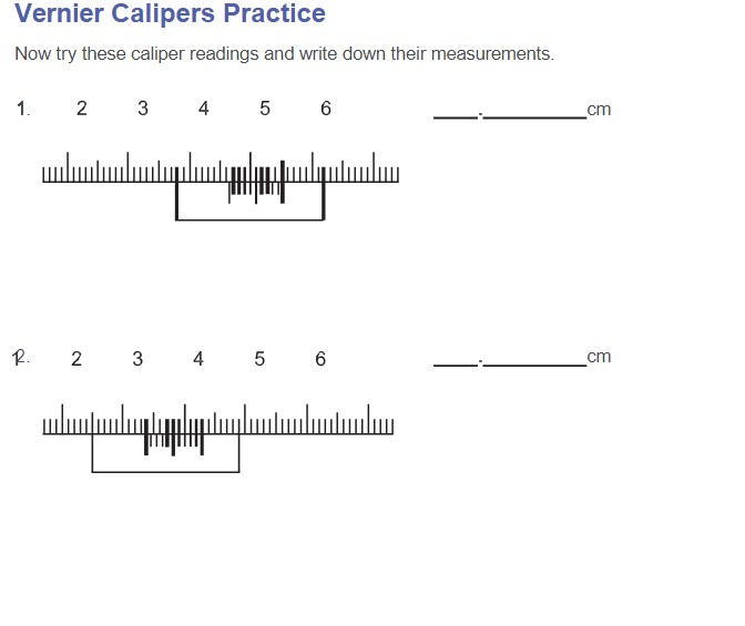 Solved Now try these caliper readings and write down their | Chegg.com