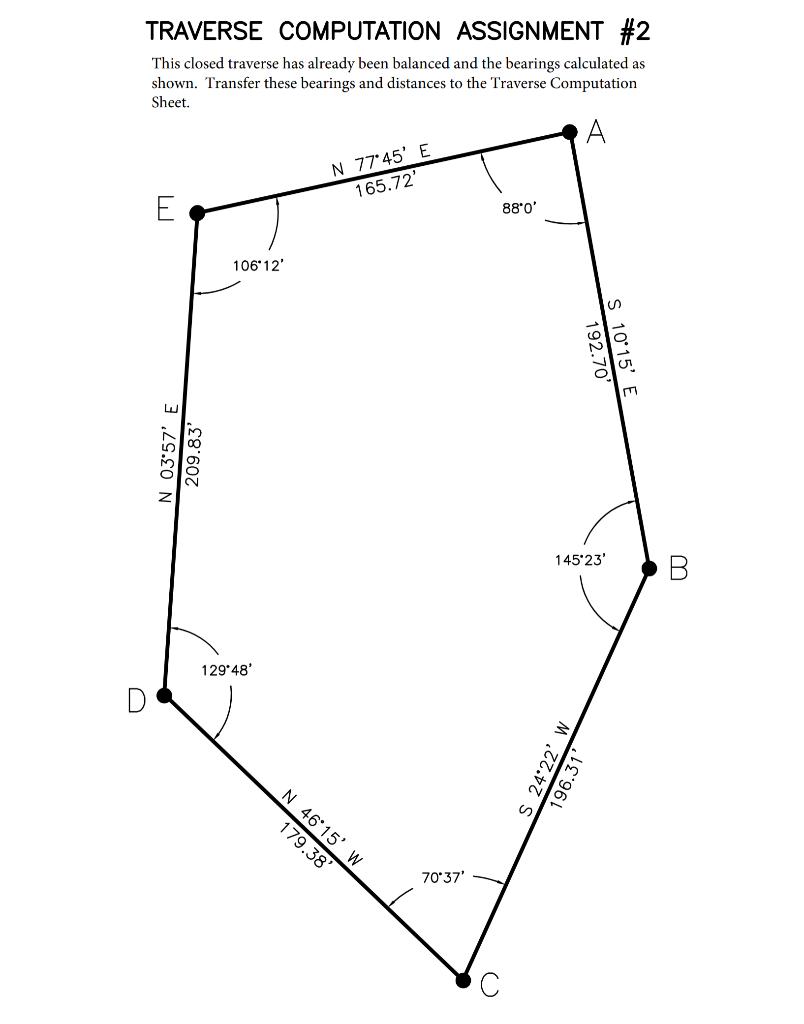 Solved TRAVERSE COMPUTATION ASSIGNMENT #2 | Chegg.com