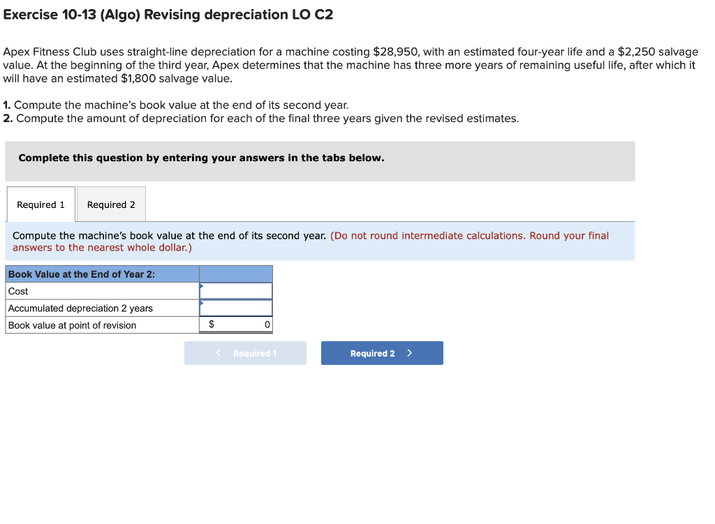Solved Apex Fitness Club uses straightline depreciation for