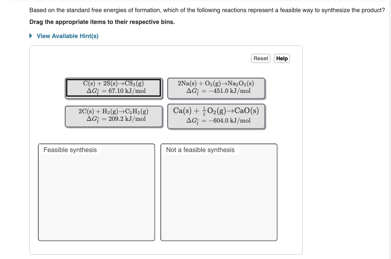 Solved Based on the standard free energies of formation, | Chegg.com