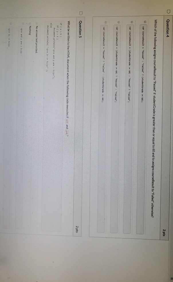 Solved Question 4 2 pts Which of the following assigns | Chegg.com