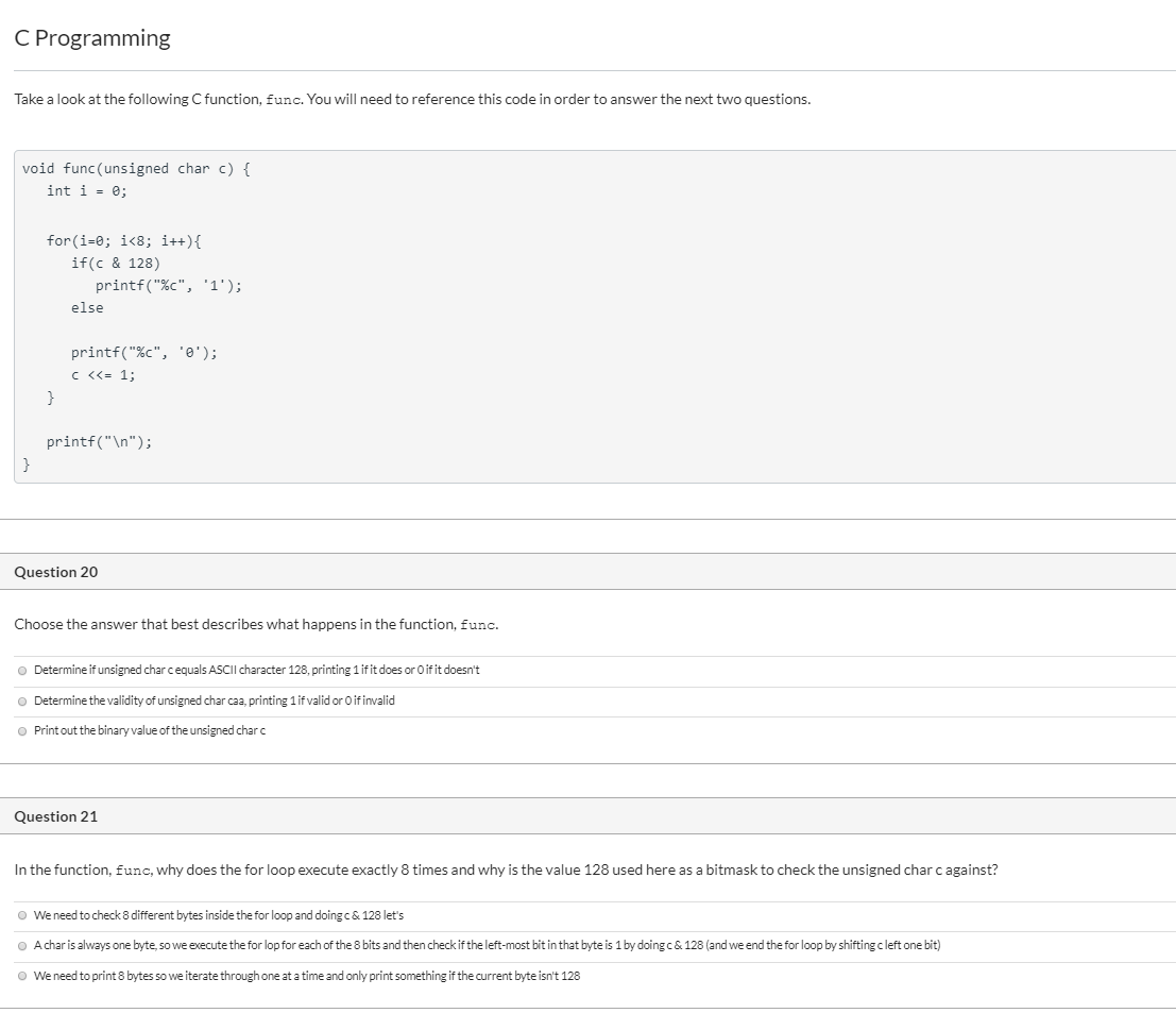 Solved C Programming Take a look at the following C | Chegg.com