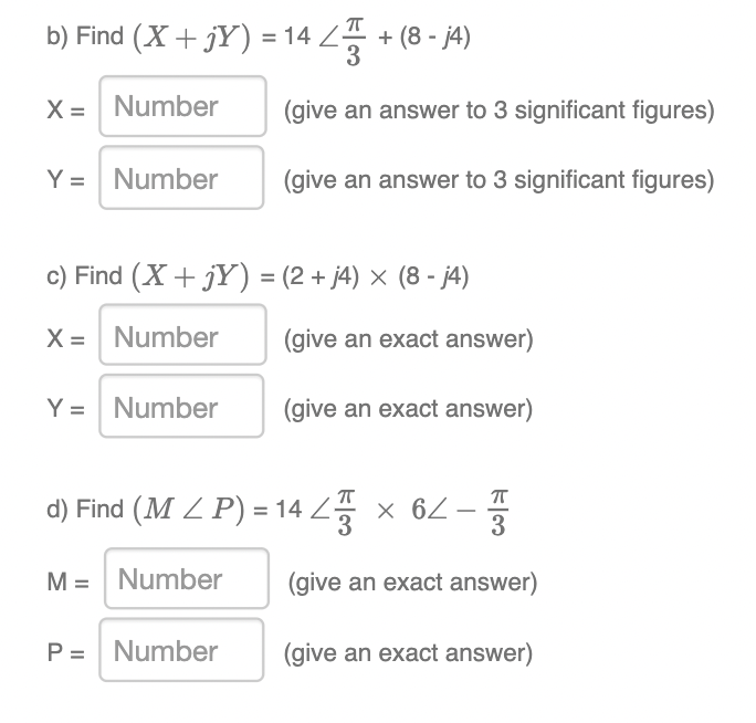 Solved b) Find (X + jY) = 14 2 + (8 + j4) X= Number (give an | Chegg.com