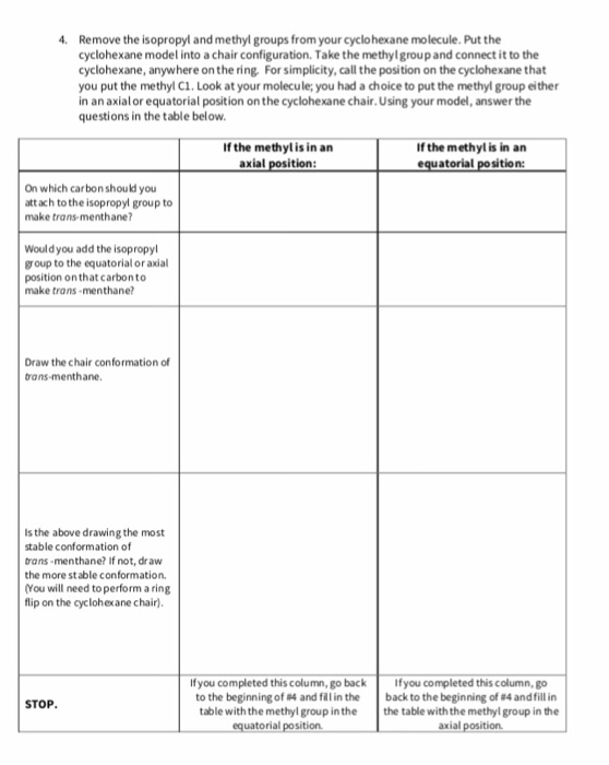 Solved 4. Remove The Isopropyl And Methyl Groups From Your 