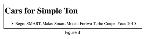 Cars for Simple Ton • Rego: SMART, Make: Smart, Model: Fortwo Turbo Coupe, Year: 2010 Figure 3