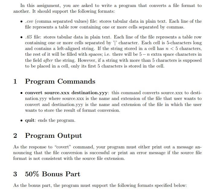 In this assignment, you are asked to write a program | Chegg.com