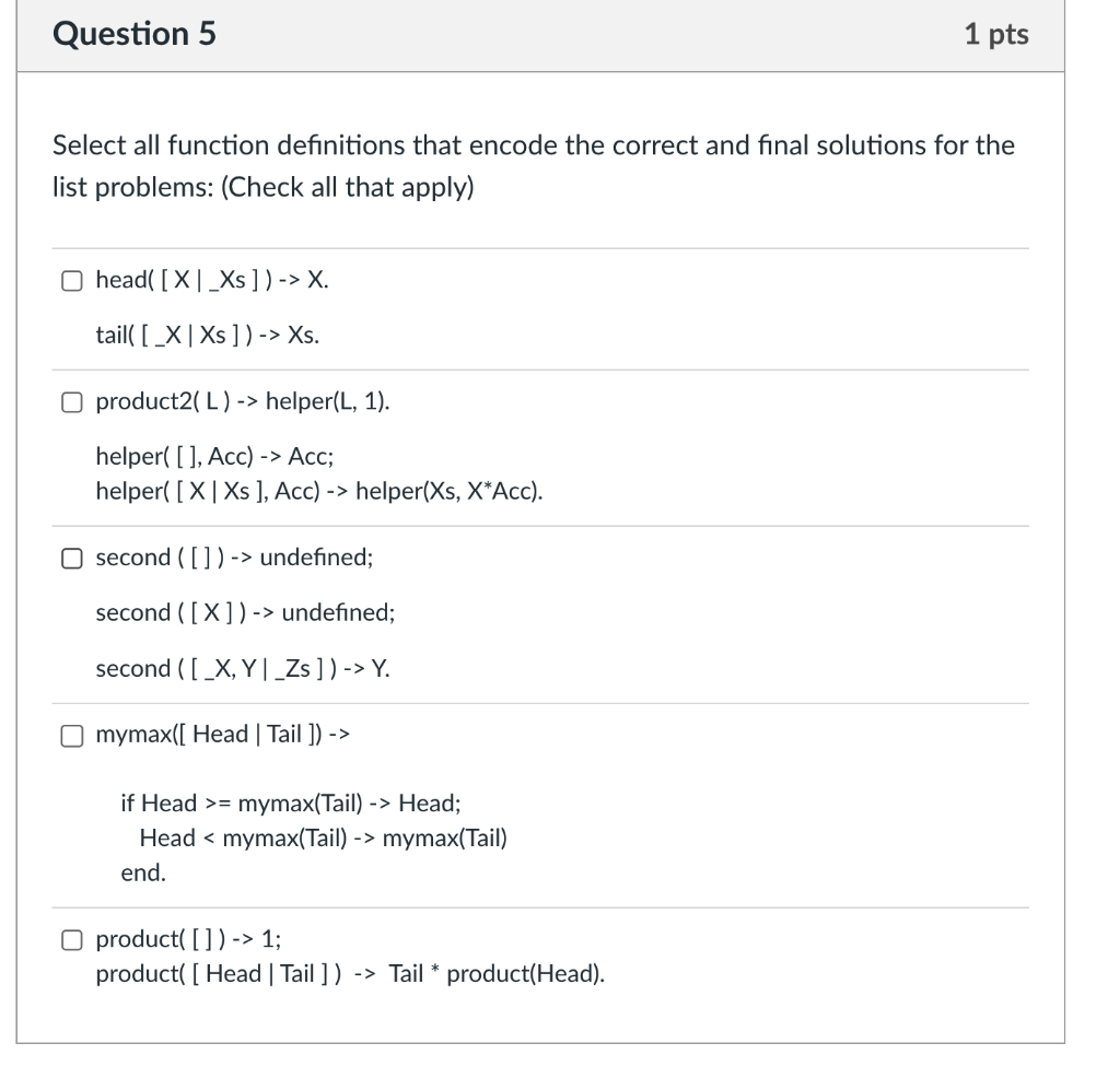 Solved Select all function definitions that encode the | Chegg.com