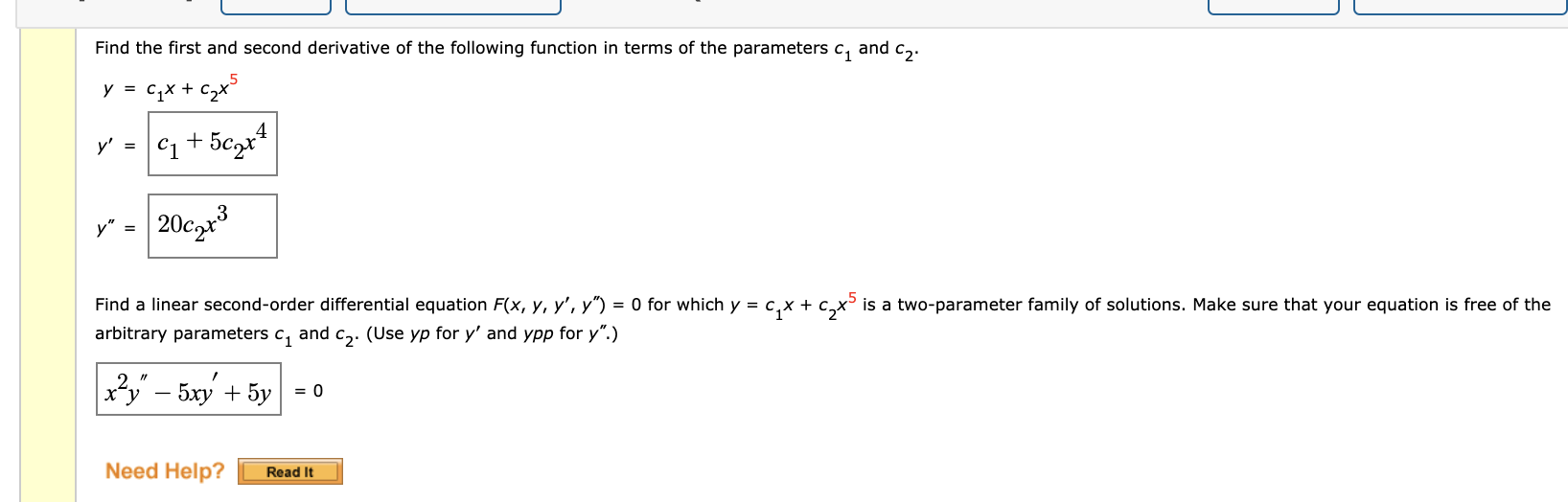 Solved Find the first and second derivative of the following | Chegg.com