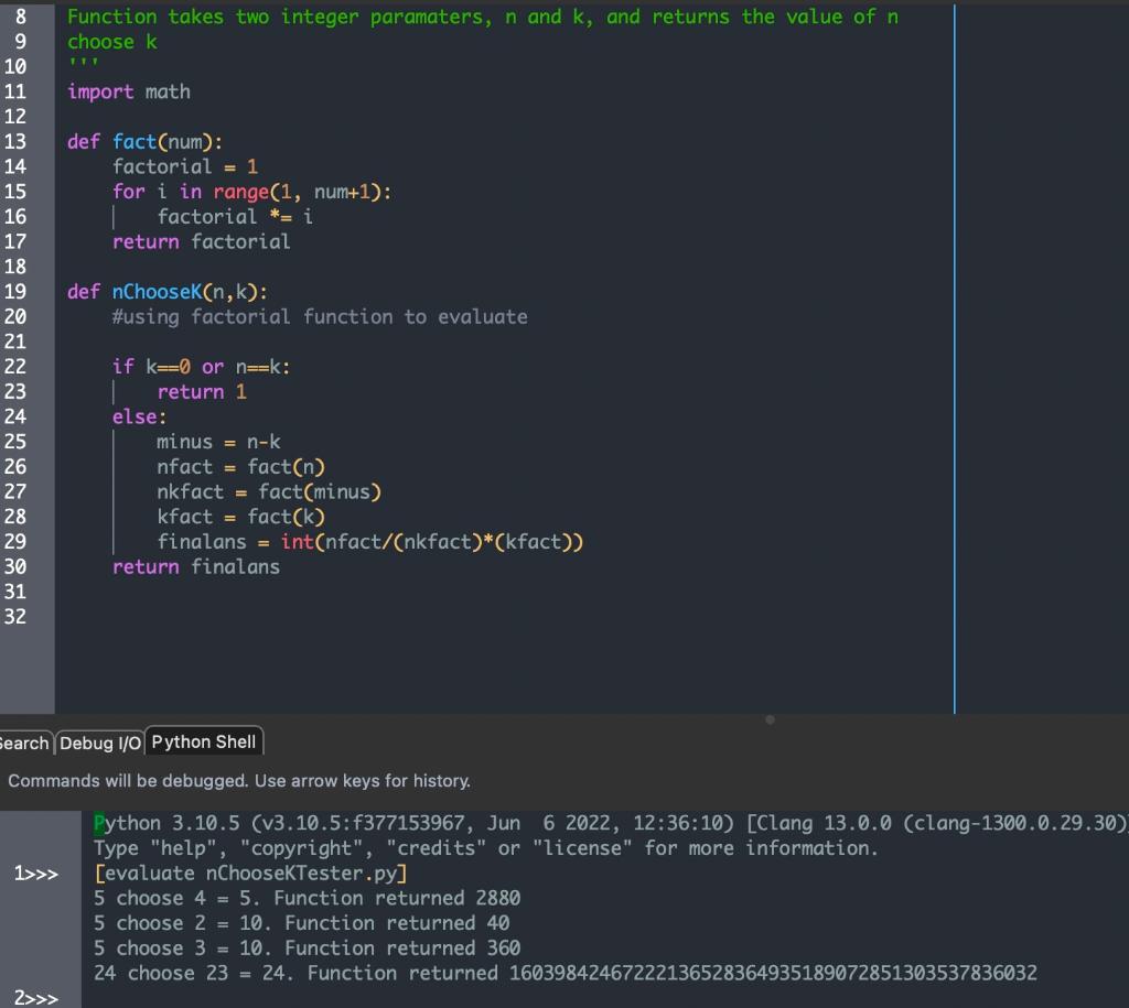 Solved I am trying to write code in python that calculates n | Chegg.com